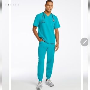 JAANUU Teal Men's Drawstring Scrub Jogger